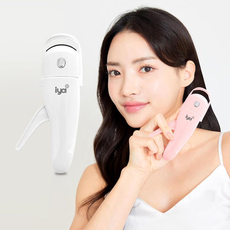 [IYA] 이야 속눈썹 고데기 히팅뷰러 USB충전 (화이트/핑크)