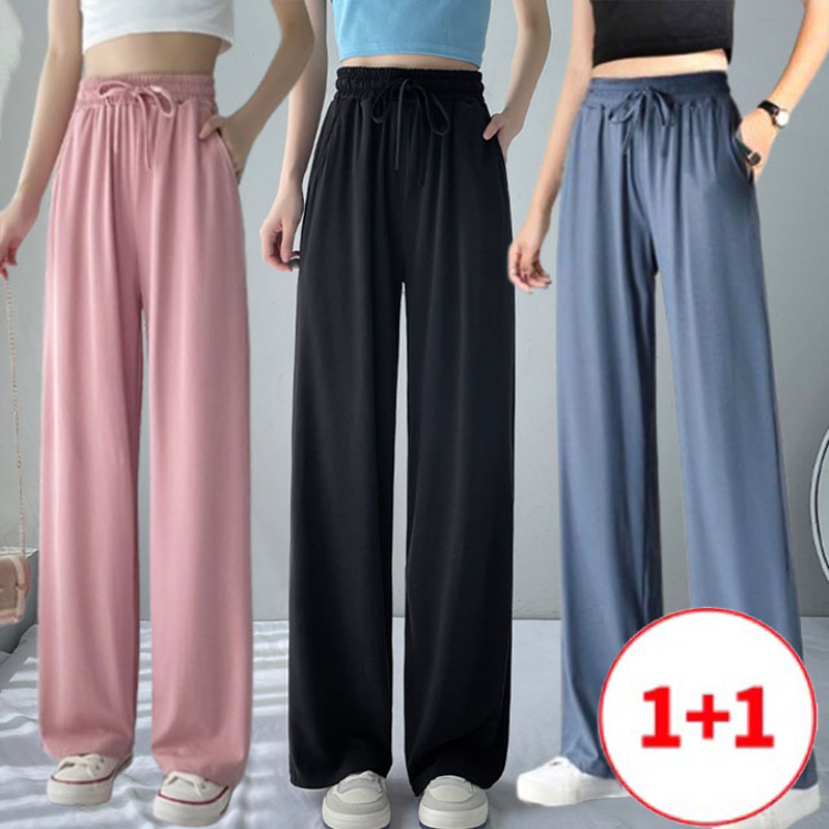 [마니판다] 1+1 여자 플리츠 와이드팬츠  쿨 몸빼 와이드 바지